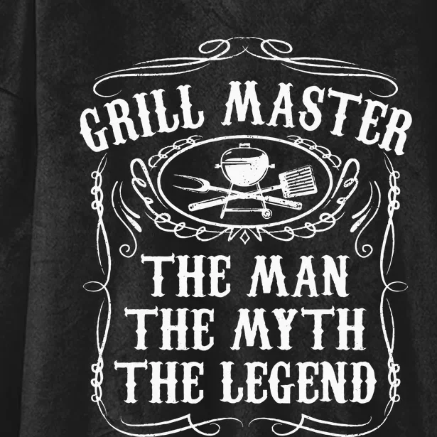 Grill Master The Man The Myth Legend Funny BBQ Smoker Gift Hooded Wearable Blanket