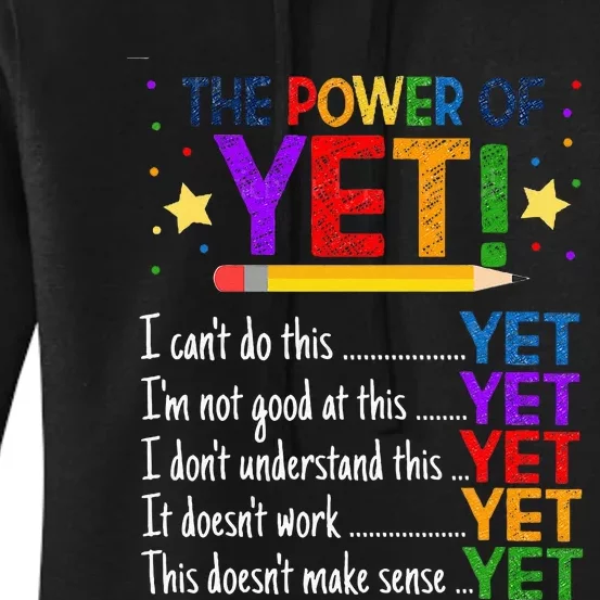 Growth Mindset Teacher Kindness Power Of Yet Inspirational Women's Pullover Hoodie