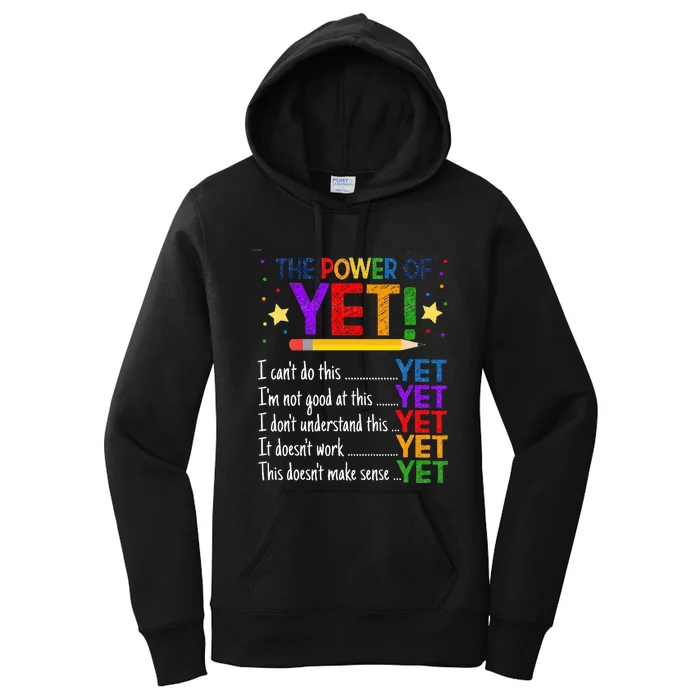 Growth Mindset Teacher Kindness Power Of Yet Inspirational Women's Pullover Hoodie