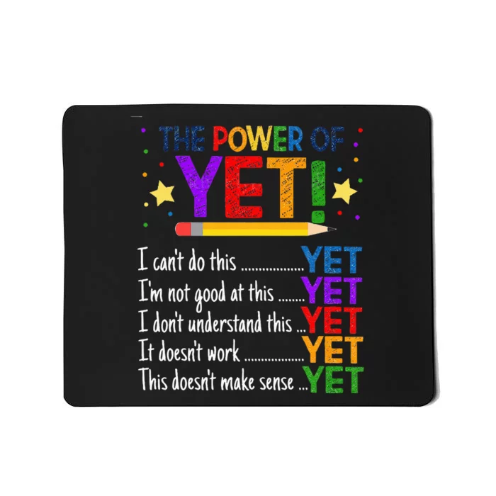 Growth Mindset Teacher Kindness Power Of Yet Inspirational Mousepad