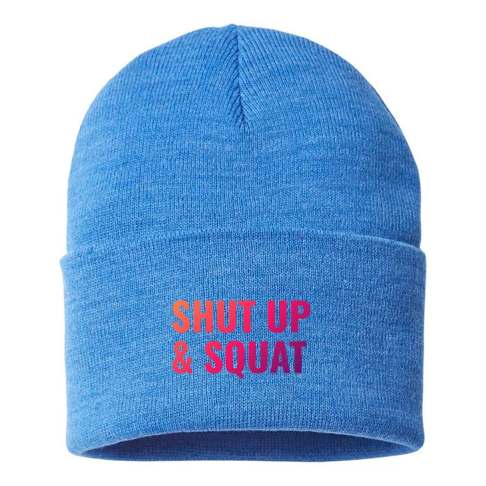 Gym Motivation To Do Squats Gift Sustainable Knit Beanie