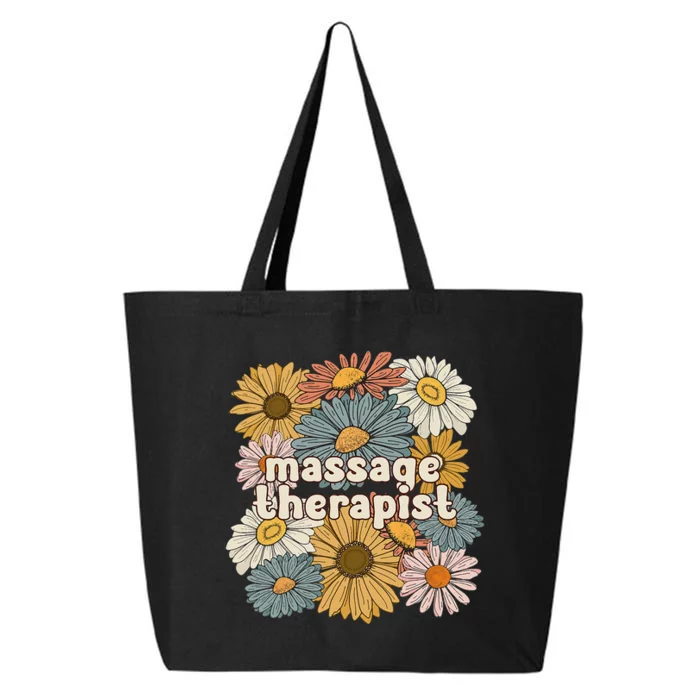 Groovy Massage Therapist Flowers Massage Therapy 25L Jumbo Tote