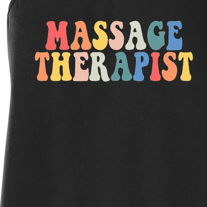 Groovy Massage Therapist Pocket Muscle Massage Therapy Squad Women's Racerback Tank