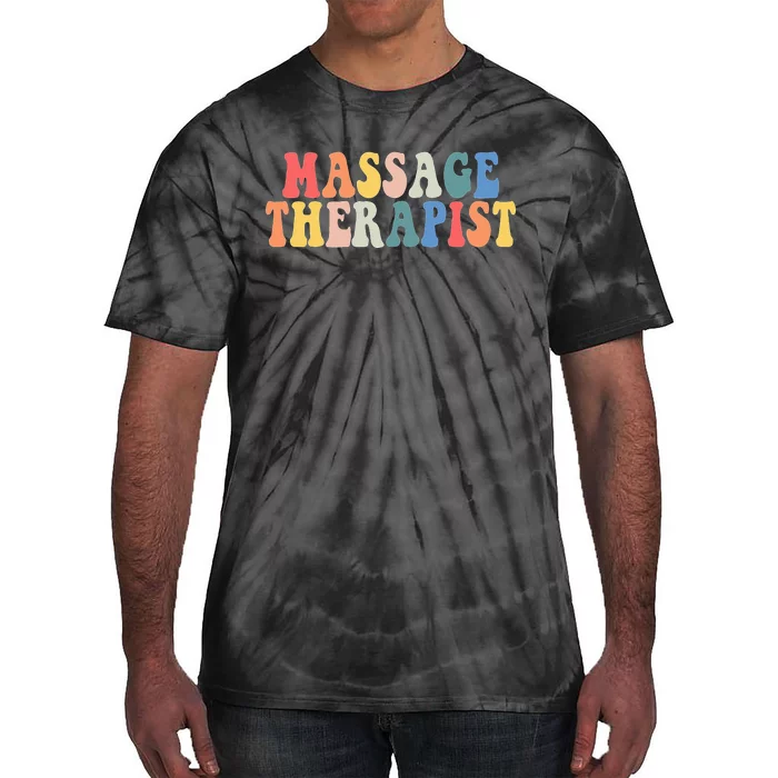 Groovy Massage Therapist Pocket Muscle Massage Therapy Squad Tie-Dye T-Shirt