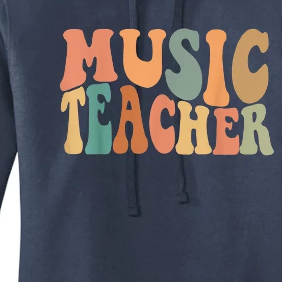 Groovy Music Teacher Cute Back to School Supplies Wo Women's Pullover Hoodie