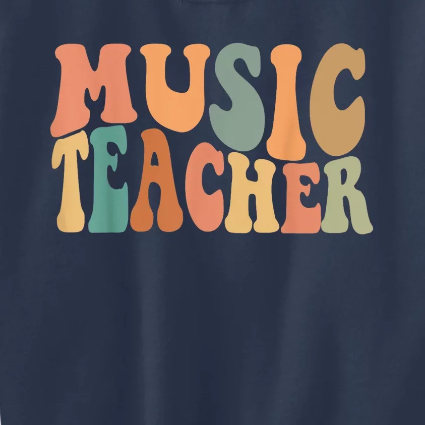 Groovy Music Teacher Cute Back to School Supplies Wo Kids Sweatshirt