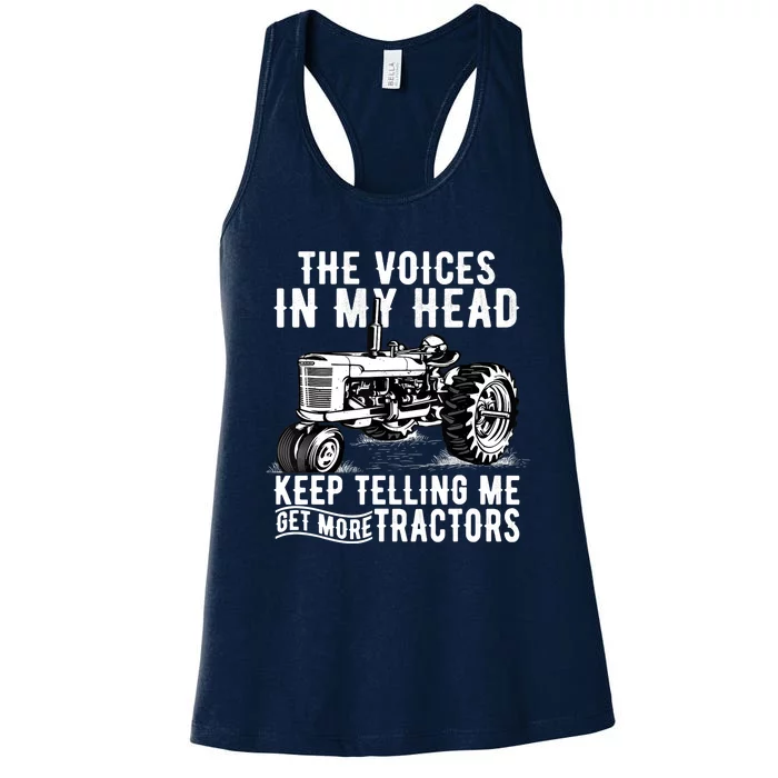 Get More Tractors Funny Quotes Tractors Driver Farmer Gifts Women's Racerback Tank