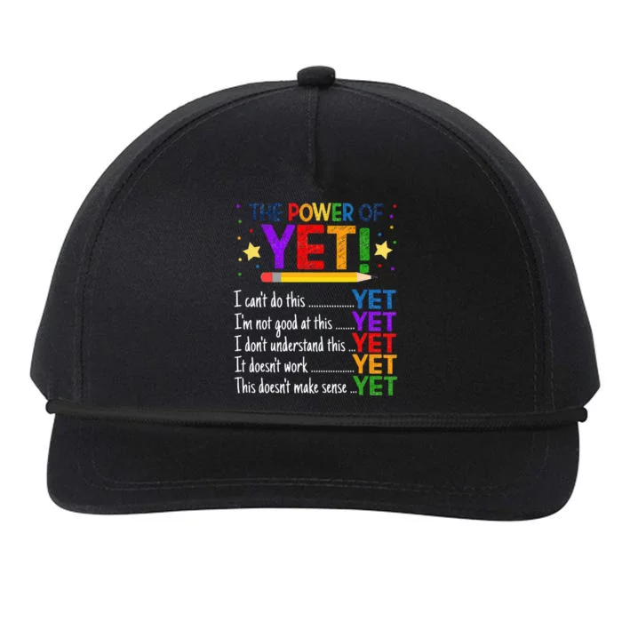 Growth Mindset Teacher Kindness Power Of Yet Inspirational Snapback Five-Panel Rope Hat