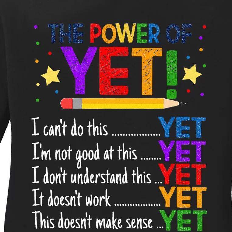 Growth Mindset Teacher Kindness Power Of Yet Inspirational Ladies Long Sleeve Shirt