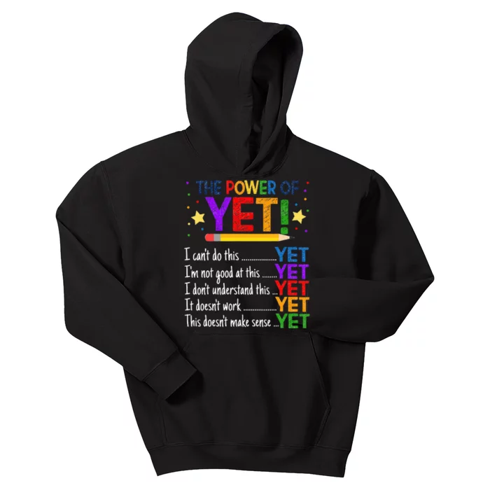 Growth Mindset Teacher Kindness Power Of Yet Inspirational Kids Hoodie