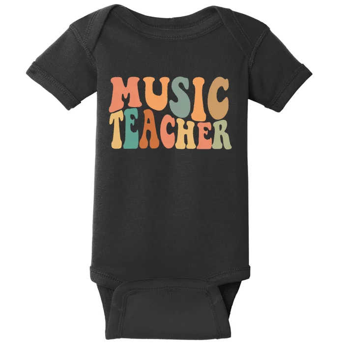 Groovy Music Teacher Cute Back to School Supplies Baby Bodysuit