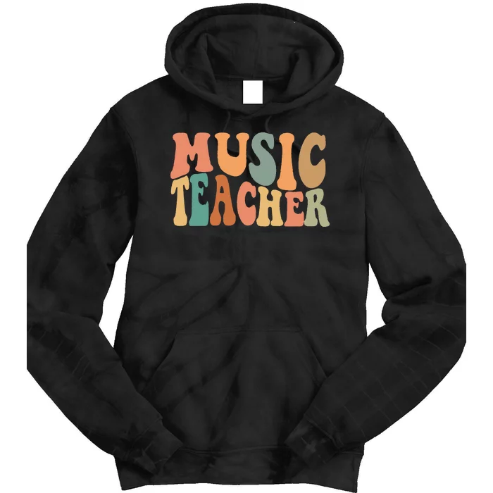 Groovy Music Teacher Cute Back to School Supplies Tie Dye Hoodie