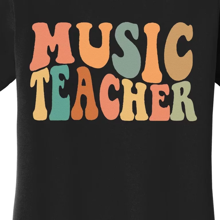 Groovy Music Teacher Cute Back to School Supplies Women's T-Shirt