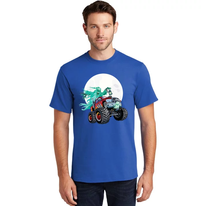 Ghost Monster Truck Funny Creepy Halloween Spirit Scary Gift Tall T-Shirt