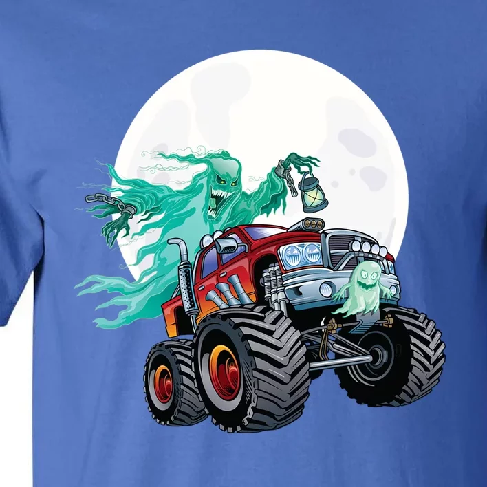 Ghost Monster Truck Funny Creepy Halloween Spirit Scary Gift Tall T-Shirt