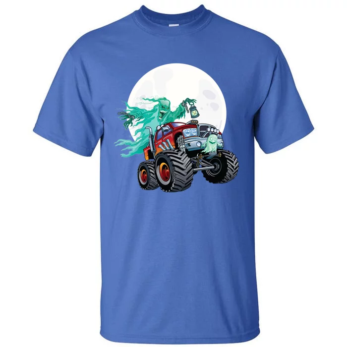 Ghost Monster Truck Funny Creepy Halloween Spirit Scary Gift Tall T-Shirt