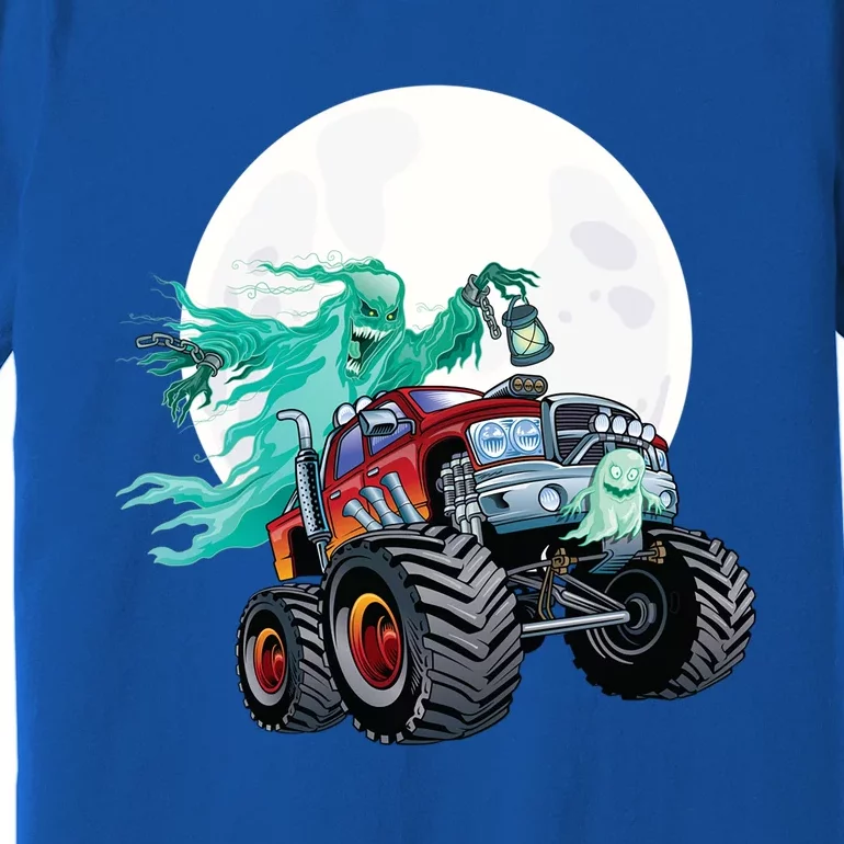 Ghost Monster Truck Funny Creepy Halloween Spirit Scary Gift Premium T-Shirt