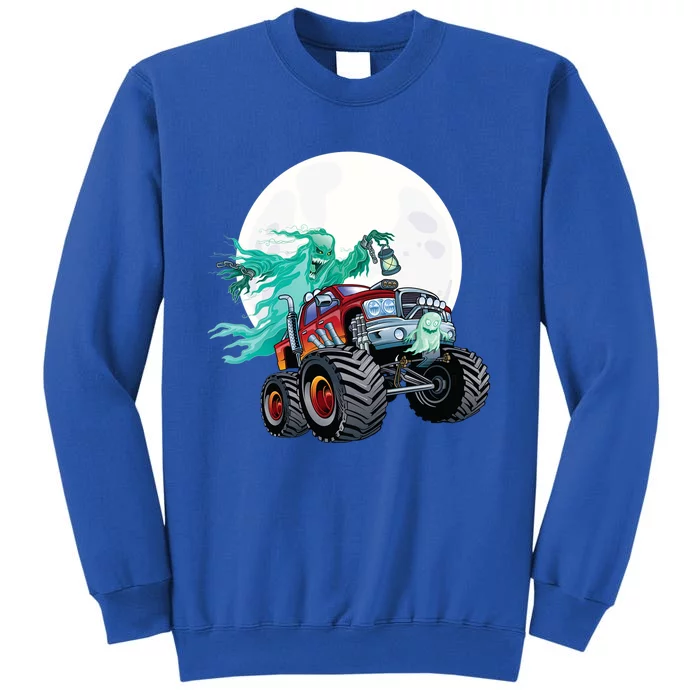 Ghost Monster Truck Funny Creepy Halloween Spirit Scary Gift Tall Sweatshirt