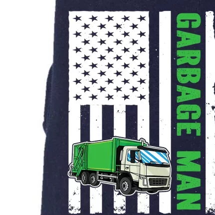 Garbage Man US Flag Garbage Truck Doggie 3-End Fleece Hoodie