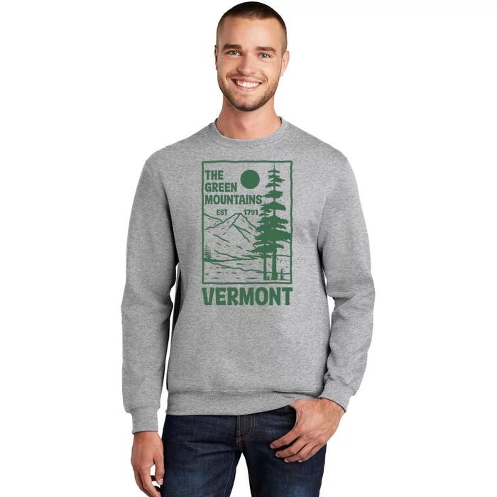 Green Mountains Vermont Family Vacation Hiking Vintage Tall Sweatshirt