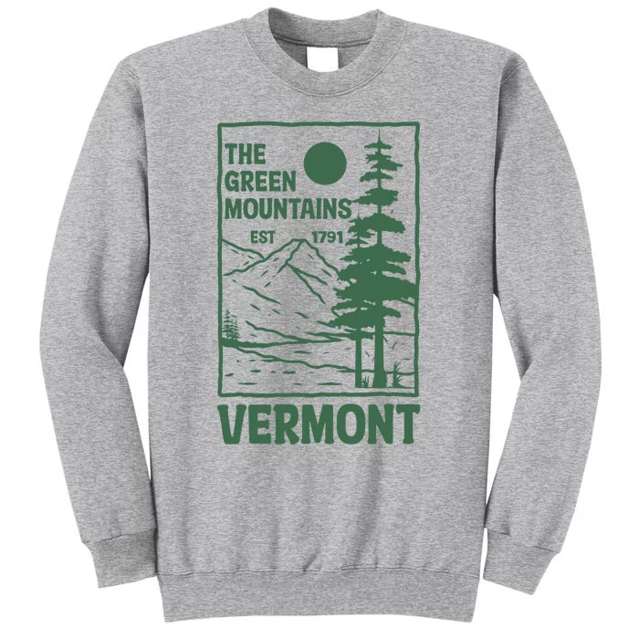 Green Mountains Vermont Family Vacation Hiking Vintage Tall Sweatshirt