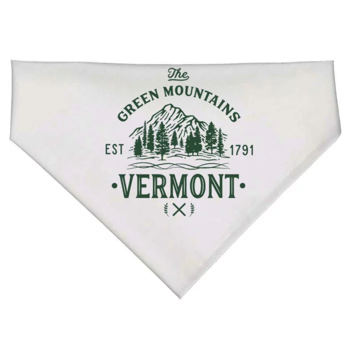 Green Mountains Vermont Vacation USA-Made Doggie Bandana