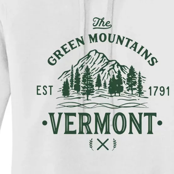 Green Mountains Vermont Vacation Women's Pullover Hoodie