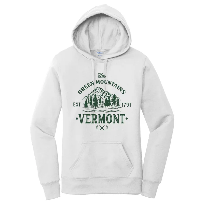 Green Mountains Vermont Vacation Women's Pullover Hoodie