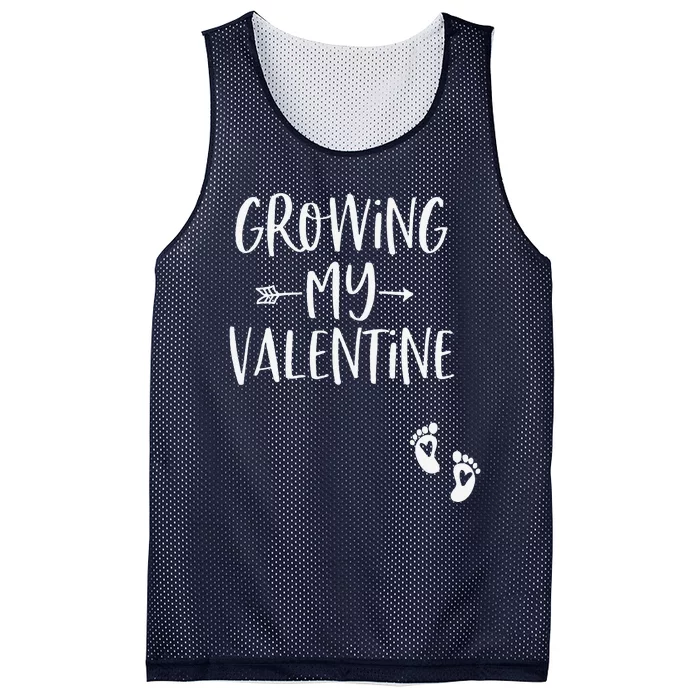 Growing My Valentine Pregnancy Announcement Cute Mesh Reversible Basketball Jersey Tank