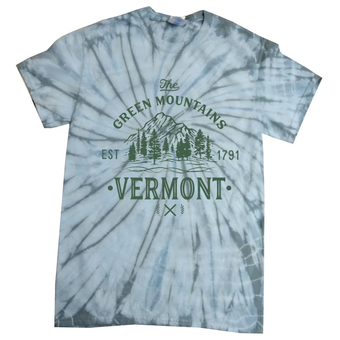 Green Mountains Vermont Vacation Tie-Dye T-Shirt