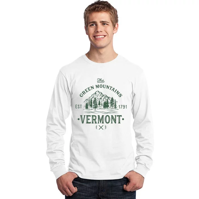 Green Mountains Vermont Vacation Tall Long Sleeve T-Shirt