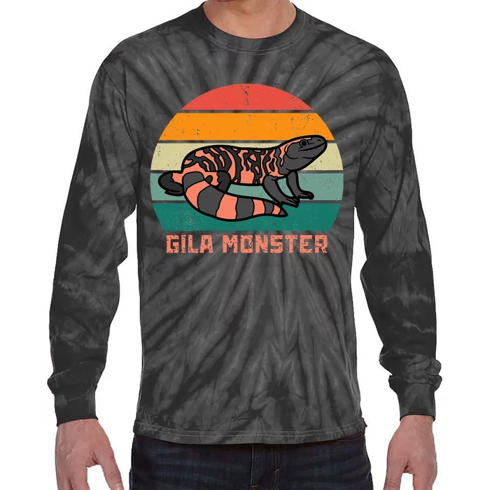 Gila Monster Vintage Sunset Gila Monster Tie-Dye Long Sleeve Shirt