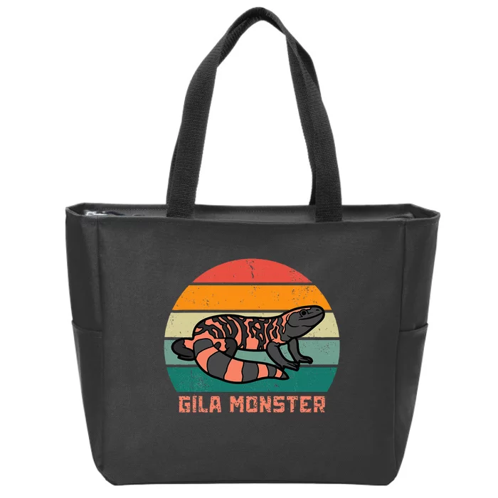 Gila Monster Vintage Sunset Gila Monster Zip Tote Bag