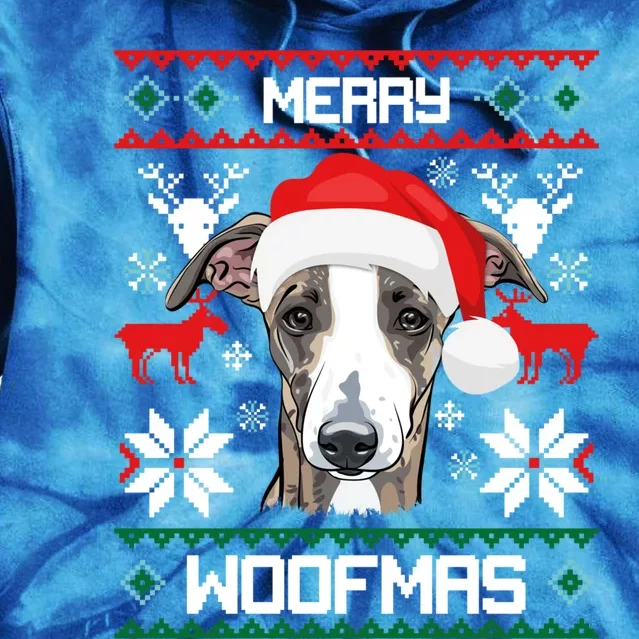 Greyhound Merry Woofmas Gift For Christmas Clothes Xmas Cool Gift Tie Dye Hoodie