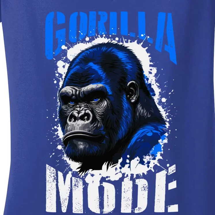 Gorilla Mode Workout Quote Boxing Beast Gym Mma Fighter Gift Women's V-Neck T-Shirt