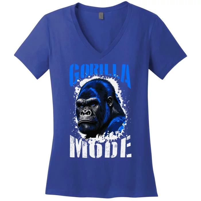 Gorilla Mode Workout Quote Boxing Beast Gym Mma Fighter Gift Women's V-Neck T-Shirt