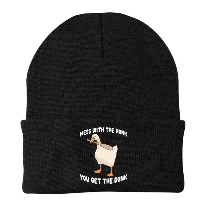 Goose Mess With The Honk You Get The Bonk Knit Cap Winter Beanie