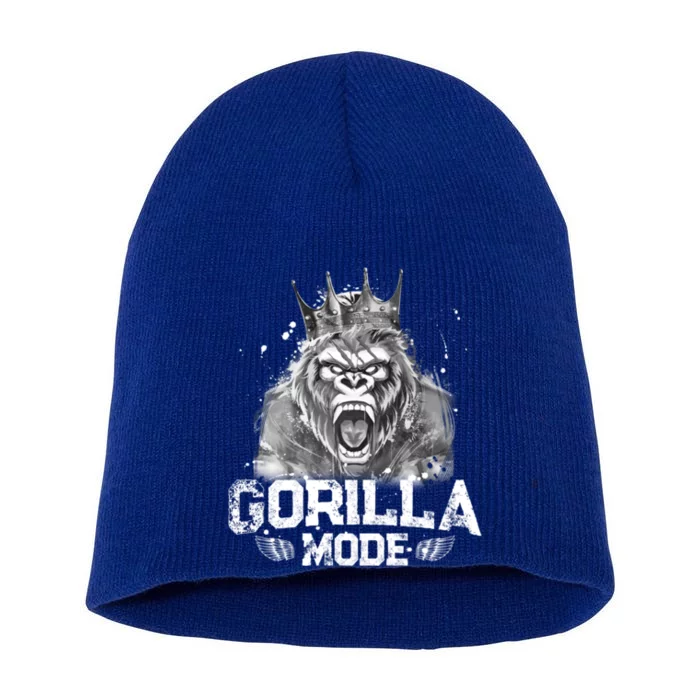 Gorilla Mode Workout Gym Success Fitness King Beast Gift Short Acrylic Beanie