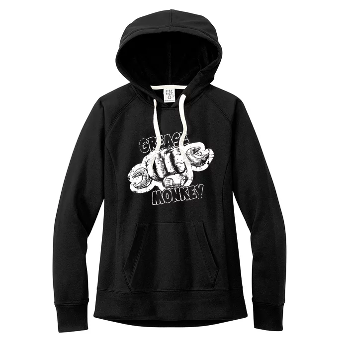 Grease Monkey Wrench Auto Mechanics Women's Fleece Hoodie