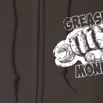 Grease Monkey Wrench Auto Mechanics Full Zip Hoodie