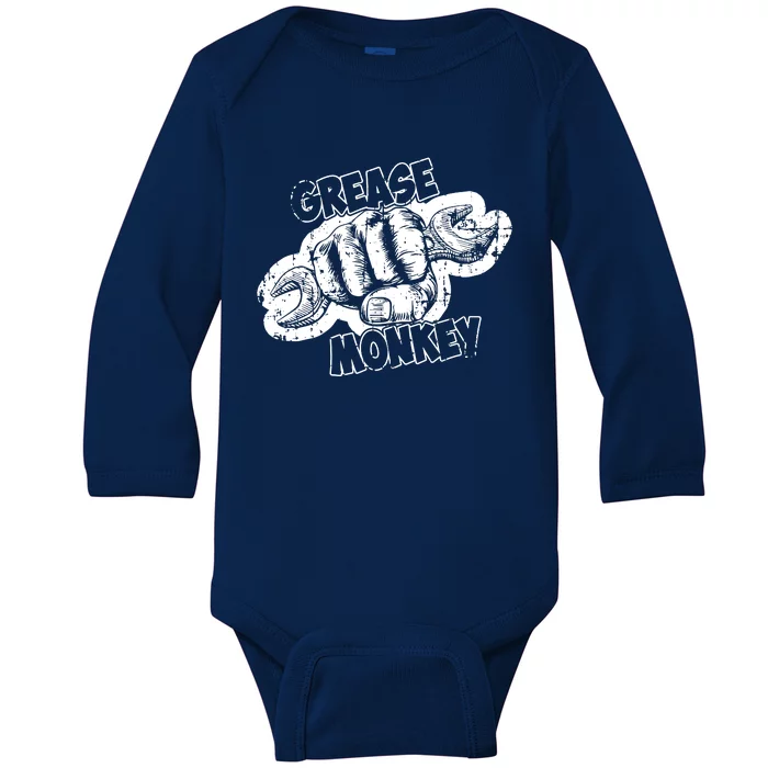 Grease Monkey Wrench Auto Mechanics Baby Long Sleeve Bodysuit