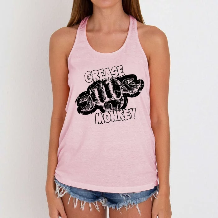 Grease Monkey Wrench Auto Mechanics Women's Knotted Racerback Tank