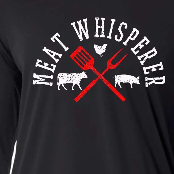 Grilling Meat Whisperer Funny BBQ Chef Gift Cooling Performance Long Sleeve Crew