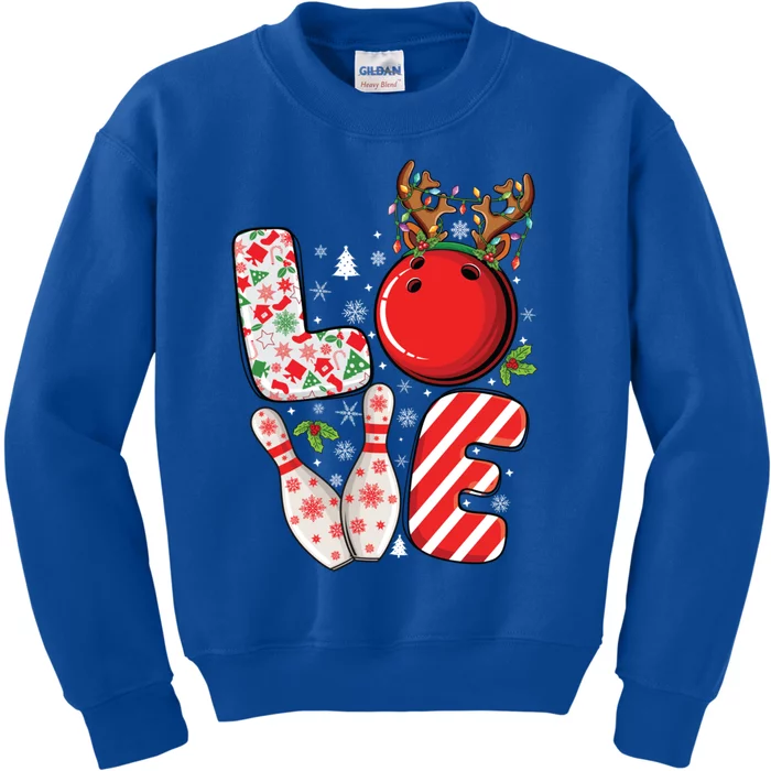 Group Matching Xmas Bowling Ball And Pins Christmas Bowling Gift Kids Sweatshirt