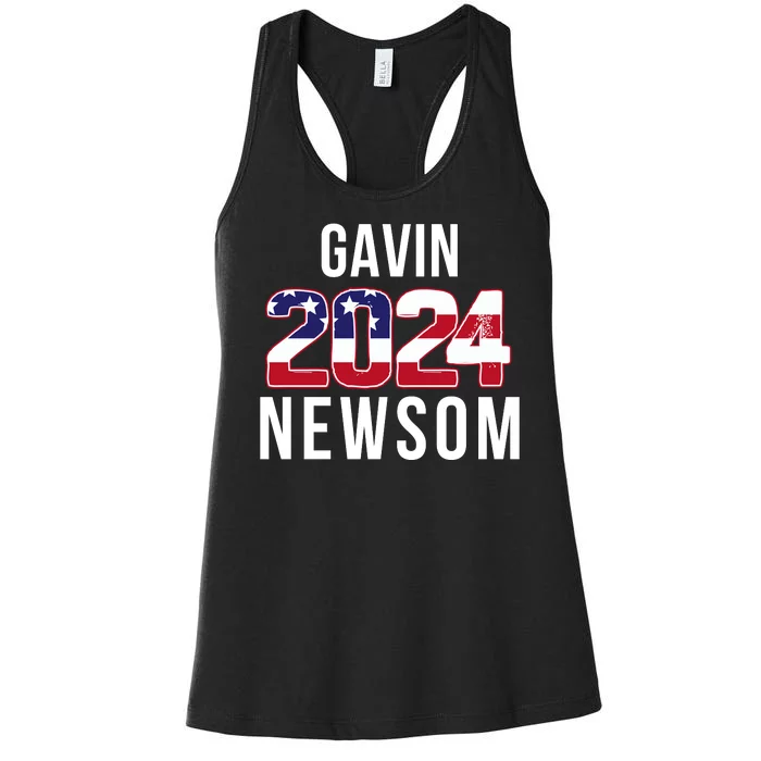 Gavin Newsom 2024 President Men Women Vote Gavin Newsom 2024 Women's Racerback Tank