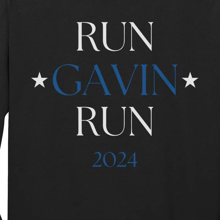 Gavin Nesom 2024 Run Gavin Run Patriotic Gift For Democrat Election Tall Long Sleeve T-Shirt