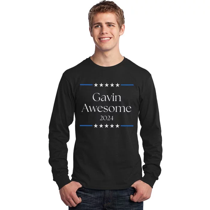 Gavin Nesom 2024 Run Gavin Run Patriotic Gift For Democrat Election Tall Long Sleeve T-Shirt