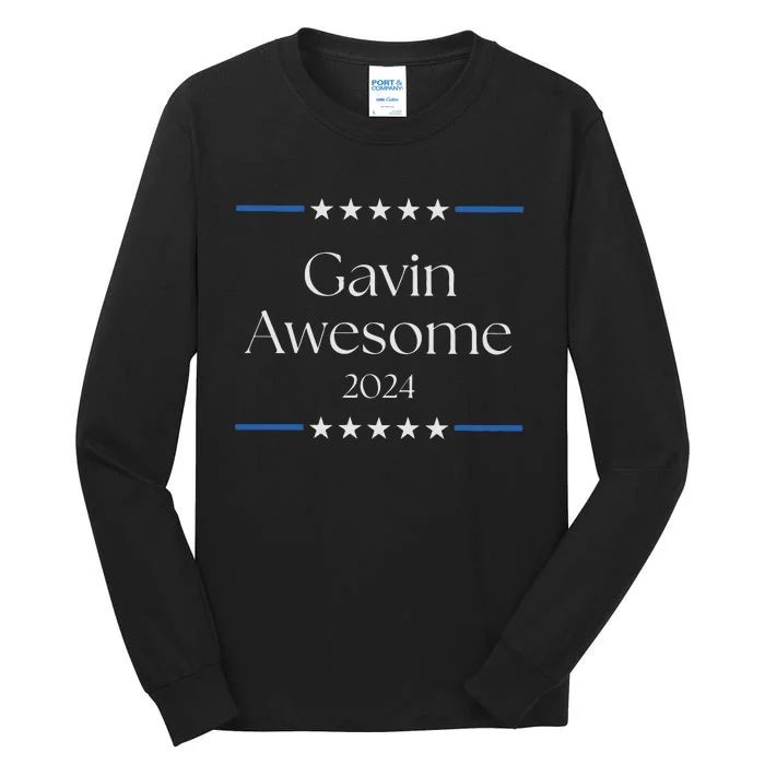 Gavin Nesom 2024 Run Gavin Run Patriotic Gift For Democrat Election Tall Long Sleeve T-Shirt