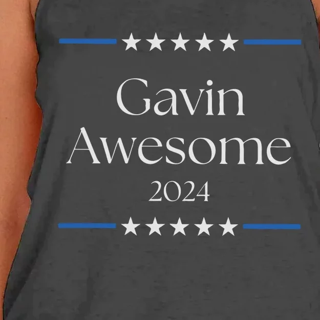 Gavin Nesom 2024 Run Gavin Run Patriotic Gift For Democrat Election Women's Knotted Racerback Tank