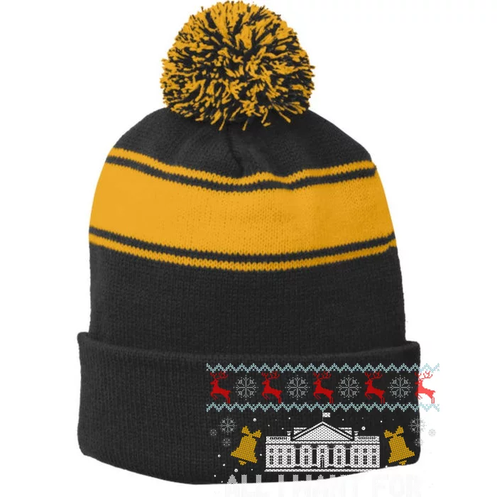 Gavin Newsom 2024 President Men Women Vote Gavin Newsom 2024 Stripe Pom Pom Beanie